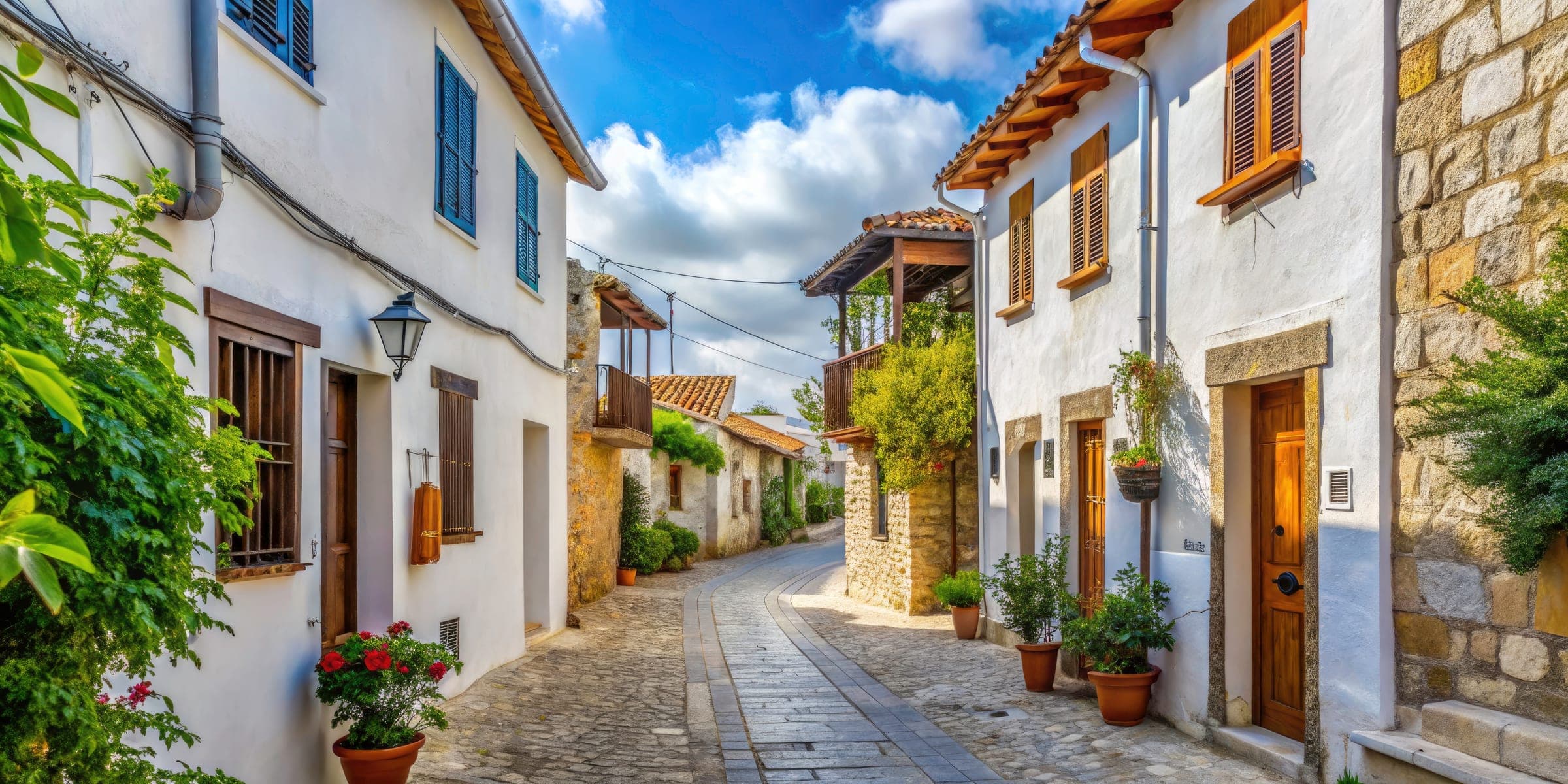 Het traditionele dorp Omodos op Cyprus